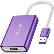 USB to HDMI Adapter Converter with Audio for PC Laptop Projector HDTV Purple  - £9.38 GBP