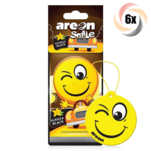 6x Packs AREON Smile Funny Car Emoji Hanging Air Freshener | Vanilla Black Scent - £8.82 GBP