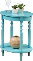 Small Side Table Furniture End Accent Wood Storage Shelf Living Room Blue Oval - £76.68 GBP