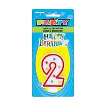 Glittery Number 2 Birthday Candle and Happy Birthday Cake Decoration  - $5.00
