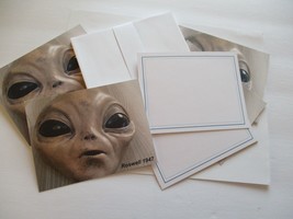 Roswell 1947 Alien Note Cards Set Of 10 Cards 10 Envelopes 5.5 X 4.25 Inches #6 - £8.22 GBP