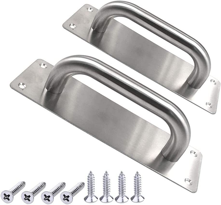 2Pcs Pull Push Door Plate Handle 8inch Stainless, Silver, 200x65mm/7.9x2... - $33.99