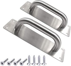 2Pcs Pull Push Door Plate Handle 8inch Stainless, Silver, 200x65mm/7.9x2.6inch - £26.85 GBP