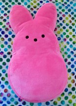 Just Born Peeps Bright Pink Bunny 18&quot; Plush Easter Stuffed Animal Rabbit Pillow - £15.70 GBP