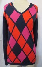 Nwt Tommy Hilfigerlong Sleeve Pullover Argyle Sweater V-NECK Pima Cotton S - £23.98 GBP