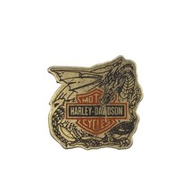 Harley Davidson Vintage 1991 Dragon Over Badge Shield Logo Pin Biker Jac... - £44.10 GBP