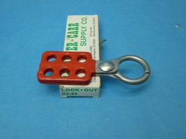 McMaster Carr Osborn OG-80 Lock Out 1&quot; Hasp Aluminum Red 6 Hole New - £7.56 GBP
