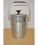 Vintage mid century modern Italian chrome look aluminum lidded ice bucket - £15.63 GBP
