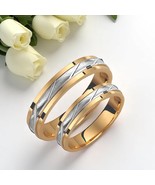 Two-Tone Wedding Band-3.5mm Wedding Bands Set-14K Gold Simple Bands - €691,94 EUR+