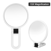 15X Magnification Vanity Makeup Mirror Double Sided Handheld Foldable Cosmetic - £21.34 GBP