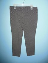 Ladies Worthington Black Dot Cropped Pants 12 - £8.58 GBP