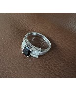 Fashion Ring Silver Tone Black And White Rhinestones Size 9 - €8,15 EUR