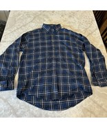 Oxford Golf Super Dry Men&#39;s Medium Blue Plaid Button Down Long Sleeves S... - $243.60 MXN