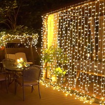 Remote Control Curtain Lights Plug In Curtain Lights Outdoor,300 Led Window Wall - $37.99