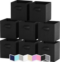 Cube Storage Baskets For Organizing - 11 Inch - Set Of 8 Heavy-Duty, Black - £28.92 GBP