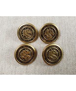 Vintage Buttons Metal Horse Head Buttons Gold Tone Lot of 4 - $17.81 CAD