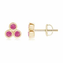 Natural Pink Sapphire Stud Earrings in 14K Gold (AAA, 2MM) - £292.29 GBP