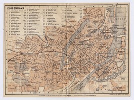 1903 Original Antique 2 Map Set Of Copenhagen København / Denmark - £23.46 GBP