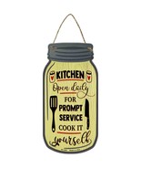 Prompt Service Yellow Novelty Metal Mason Jar Sign - £14.34 GBP