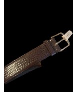 Vintage Boston Brown Alligator Grain Bonded Leather Belt Size 42 Brass H... - $19.90