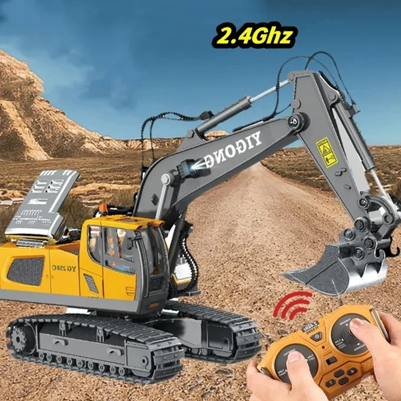 Remote Controlled Excavator Alloy Engineering Car Boy Bulldozer Remote - $46.00+