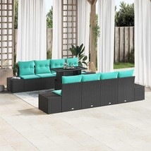 Garden Sofa Set Manual 7 pcs Black and blue 100 x 55 x 73 cm - $16,659.57 MXN