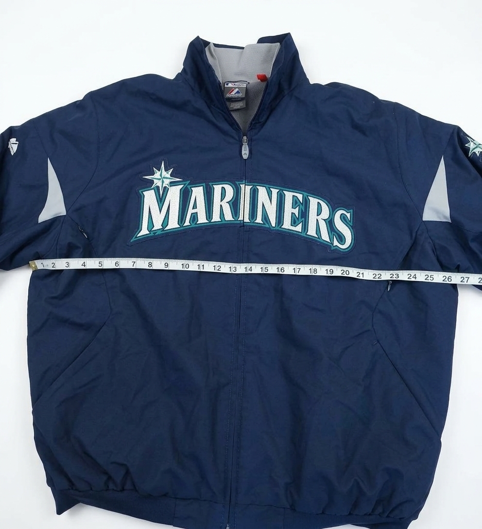 Seattle Mariners Majestic Therma Base Jacket Mens Large Blue MLB