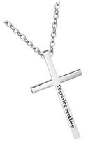 Love Jewelry Personalized Stainless Steel Mens Cross Pendant - £37.61 GBP