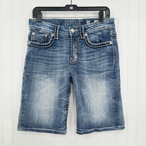 Miss Me Shorts Womens 28 Boyfriend Bermuda Blue Jean Denim Y2K Western Modest - $33.99