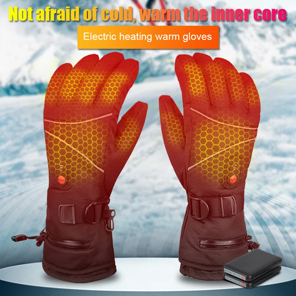 1 Pair Electric Heating Gloves Waterproof Heated Mittens Thermal Gloves Winter G - £204.43 GBP