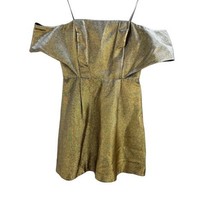 Sandro Palacio Dress Gold Silver Two Tone Metallic Off Shoulder - £74.89 GBP