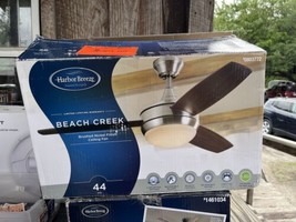 Harbor Breeze Beach Creek 44&quot; Matte Black LED Indoor Ceiling Fan open box - $77.14