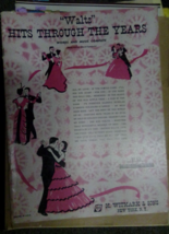 Waltz Hits Through The Years Piano Songbook 1958 M Whitmark &amp; Sons - $2.97