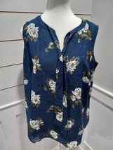 Talbots Women Sleeveless Floral Blouse Size Large Top Shirt Floral - $11.99