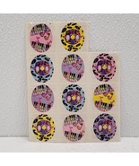 Vintage Lisa Frank 11 Sticker Sheet Oval Penguin Vinyl Disco Piano Stickers - $27.01 CAD