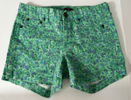 J Crew Green Floral Denim Shorts womens Size 00 Stretch - £9.59 GBP