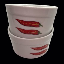 Vintage Cordon Bleu Tidbit Dish Red Chili Peppers 1995 Pair Southwest - £18.95 GBP