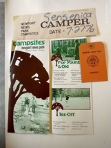 3 pieces VTG Ephemera Campsites Newport News VA BROCHURE 1976 - £7.70 GBP