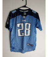 Vintage NFL Onfield Reebok Youth Boy&#39;s L Tennessee Titians Johnson #28 J... - $264.81 MXN