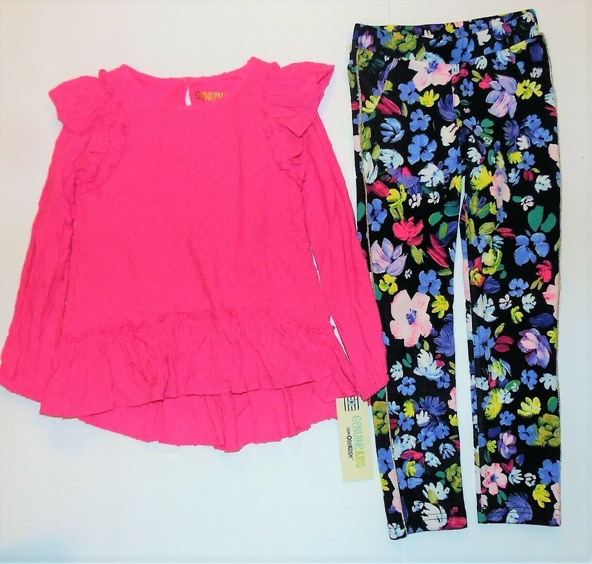 Genuine Kids From OshKosh Toddler Girls 2pc Pink Floral Outfit Size 3T NWT - £11.76 GBP