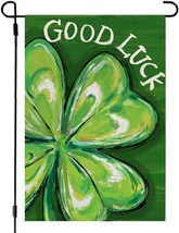 St. Patrick&#39;s Day Garden Flag 12x18 Good Luck Shamrock Four Leaf Clover ... - £7.80 GBP