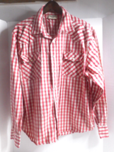 Steve &amp; Barrys Western Shirt Mens Size XL Red Plaid Pearl Snap Long Sleeve - $16.99