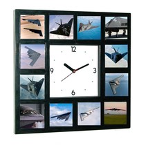 Air Force Stealth Bomber Fighter Plane Jet War Clock 12 pictures - £25.32 GBP