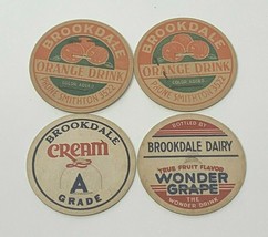 Lot 4 Brookdale Dairy POG Hawaii  Milk Cap Vintage Advertising - $21.78