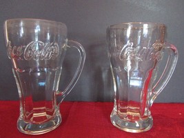 Libbey Coca Cola glasses set of 2 clear flared rim weighted bottom vtg - £18.36 GBP