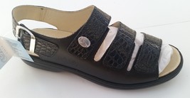 New Women&#39;s Volkswalkers #4969 black croco leather sandals - £117.95 GBP