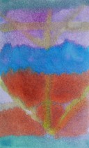 Original Abstract Watercolor Painting Art &quot;Hands in Sand&quot; 6 Year Old Art... - $7.99