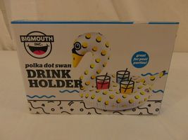New With Tags Big Mouth INC Polka Dot Swan Drink Holder Pool Toy 21" X 1... - $8.87