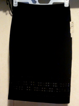 Amanda &amp; Chelsea Stretch Midi Pencil Skirt Elastic Stretch Waist Black sz 2 - £15.37 GBP
