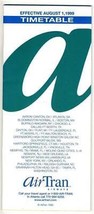 Air Tran Airways  System Timetable August 1, 1999 Route Map  - £10.84 GBP